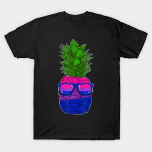 Bisexual Pineapple Sunglasses LGBT-Q Subtle Bi Pride Flag T-Shirt